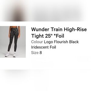 Lululemon Athletica Black Silver High-Rise Leggings